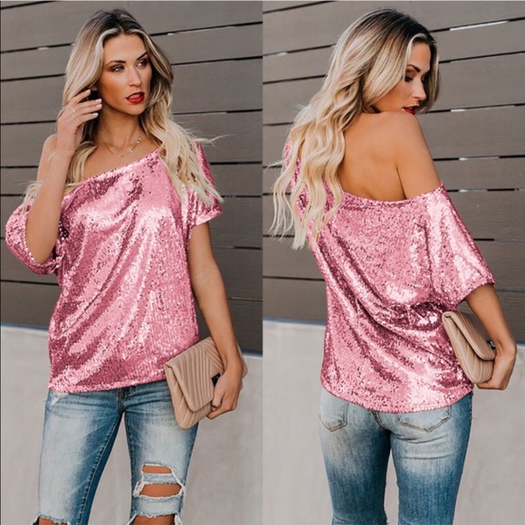 Paris&Pearle Tops - Vegas Nights Pink Sequin Top